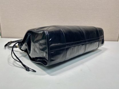  Prada Extra large leather handbag XL Black #3801 - Image 3