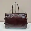  Prada Extra large leather handbag XL Dark Brown #3802 - Image 9