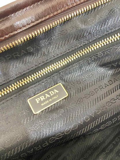  Prada Extra large leather handbag XL Dark Brown #3802 - Image 5
