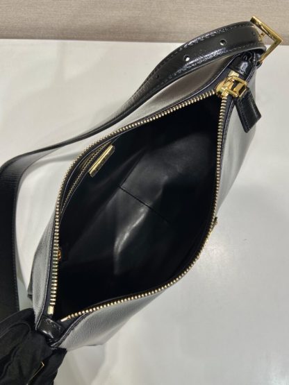  Prada Aimée medium naplak leather shoulder bag Black #3813 - Image 4