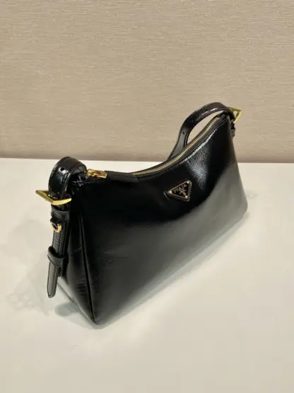  Prada Aimée medium naplak leather shoulder bag Black #3813 - Image 5