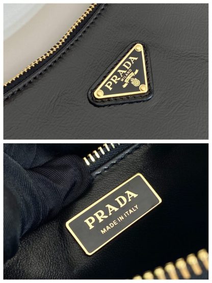  Prada Aimée medium naplak leather shoulder bag Black #3813 - Image 8
