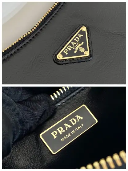  Prada Aimée medium naplak leather shoulder bag Black #3813 - Image 8