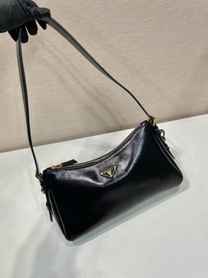  Prada Aimée medium naplak leather shoulder bag Black #3813 - Image 9