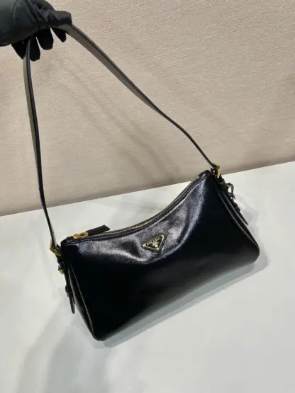  Prada Aimée medium naplak leather shoulder bag Black #3813 - Image 9