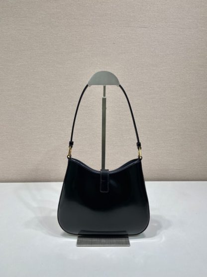  Prada Cleo brushed leather shoulder bag Black #3811 - Image 3