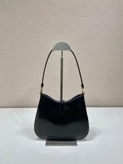  Prada Cleo brushed leather shoulder bag Black #3811 - Image 3