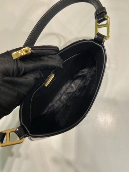  Prada Cleo brushed leather shoulder bag Black #3811 - Image 4