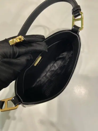  Prada Cleo brushed leather shoulder bag Black #3811 - Image 4