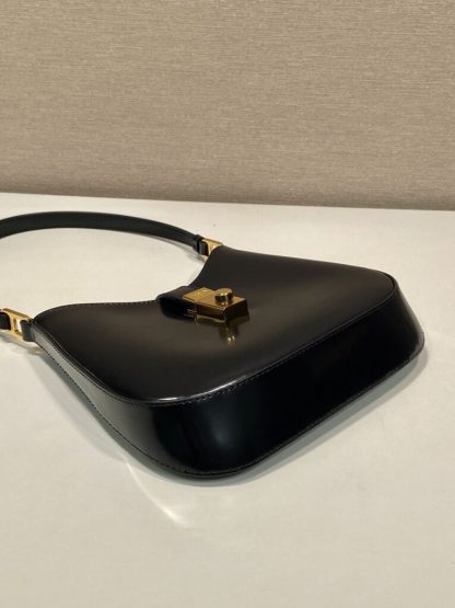  Prada Cleo brushed leather shoulder bag Black #3811 - Image 5
