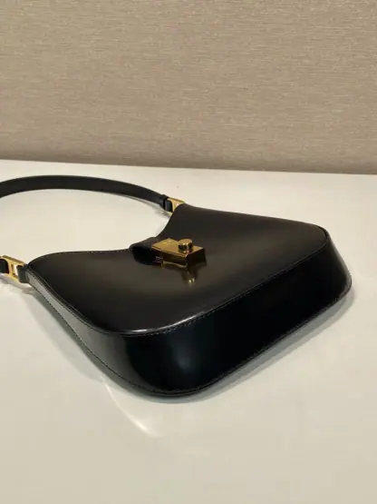  Prada Cleo brushed leather shoulder bag Black #3811 - Image 5
