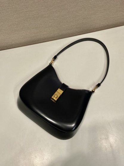  Prada Cleo brushed leather shoulder bag Black #3811 - Image 8
