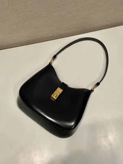  Prada Cleo brushed leather shoulder bag Black #3811 - Image 8