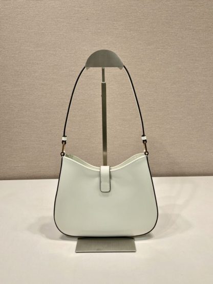  Prada Cleo brushed leather shoulder bag White #3812 - Image 3