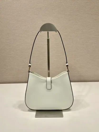  Prada Cleo brushed leather shoulder bag White #3812 - Image 3
