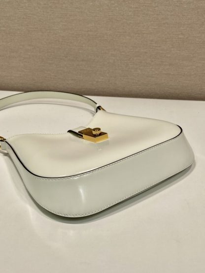  Prada Cleo brushed leather shoulder bag White #3812 - Image 4