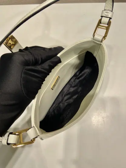  Prada Cleo brushed leather shoulder bag White #3812 - Image 5