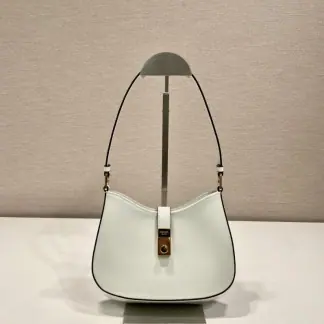 Replica Prada Cleo brushed leather shoulder bag White #3812