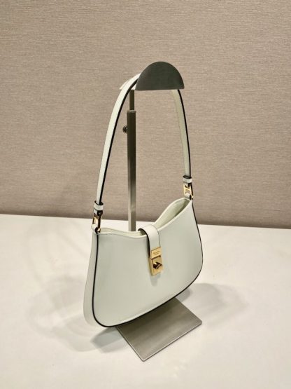  Prada Cleo brushed leather shoulder bag White #3812 - Image 8