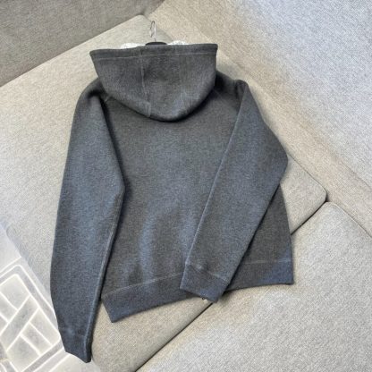  Men's Dior Hooded Track Jacket Navy Blue Cotton Knit and Cashmere #3918 - Image 5