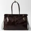 Replica Prada Extra large leather handbag XL Dark Brown #3802