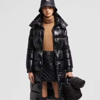REPLICA MONCLER CAVETTAZ HOODED LONG DOWN JACKET BLACK #3820