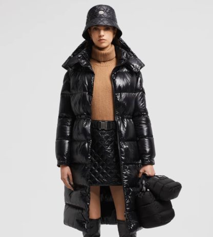 REPLICA MONCLER CAVETTAZ HOODED LONG DOWN JACKET BLACK #3820