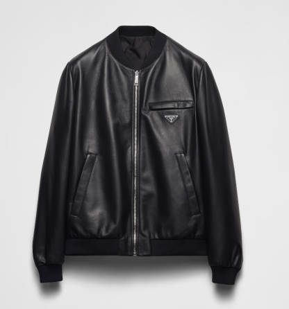 Replica Men's Prada Nappa leather bomber jacket #3757