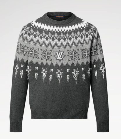 Replica Louis Vuitton Embellished Wool-Cashmere Blend Pullover Cardigan #3903