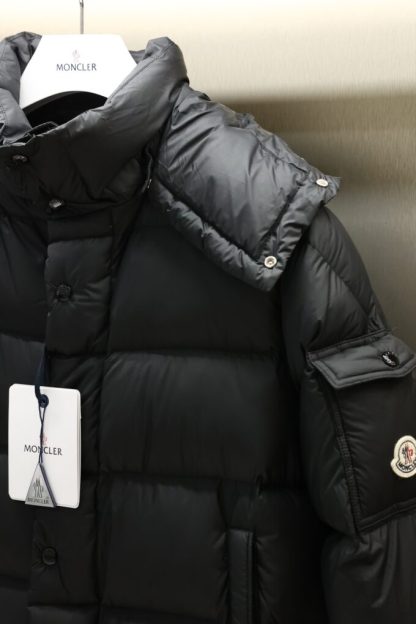 REPLICA MONCLER MEN'S VEZERE FLANNEL SHORT DOWN JACKET BLACK #3761 - Image 2