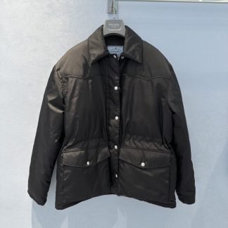Replica Prada Women's Re-Nylon down jacket with buttons #3847