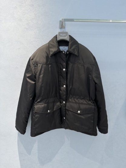 Replica Prada Women's Re-Nylon down jacket with buttons #3847