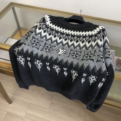  Louis Vuitton Embellished Wool-Cashmere Blend Pullover Cardigan #3903 - Image 4