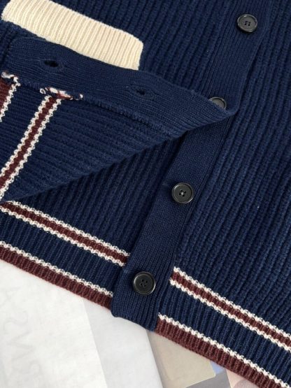  Miu Miu Wool and cashmere cardigan Navy Blue Knitwear #3880 - Image 5