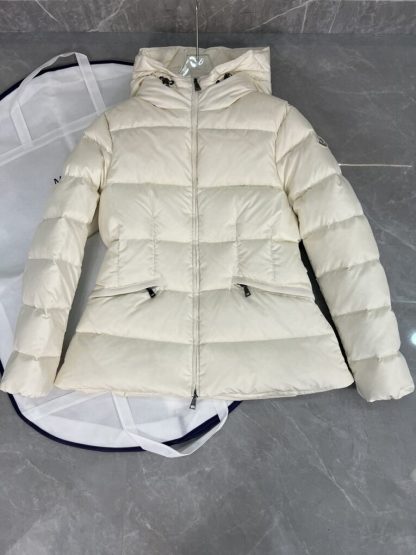 REPLICA MONCLER AVOCE HOODED SHORT DOWN JACKET WHITE #3893 - Image 2