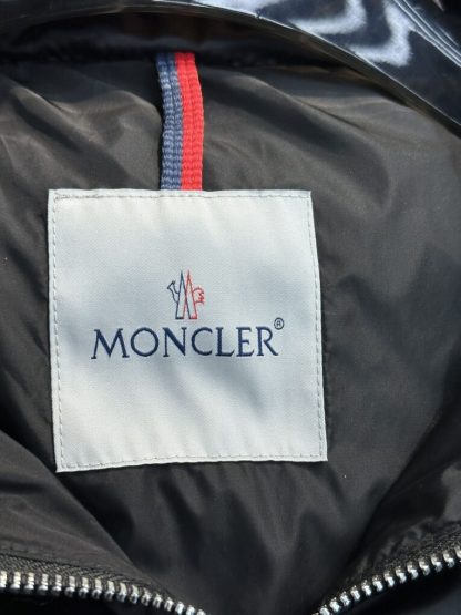 REPLICA MONCLER LEERSIE HOODED SHEARLING LONG DOWN JACKET BLACK #3895 - Image 9