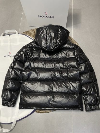 REPLICA MEN'S BLACK MONCLER MAYA HOODED SHORT DOWN JACKET #3762 - Image 7