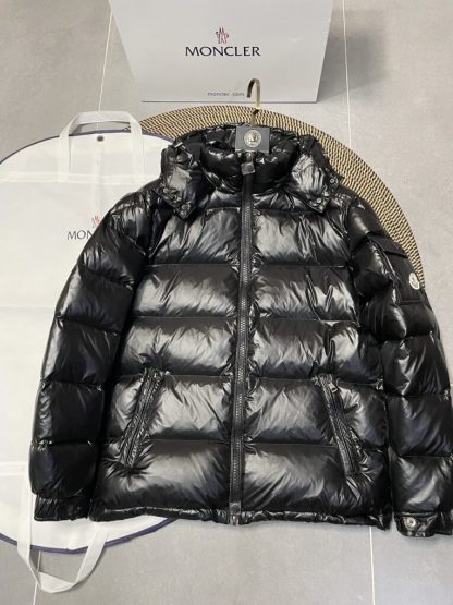 REPLICA MEN'S BLACK MONCLER MAYA HOODED SHORT DOWN JACKET #3762 - Image 8