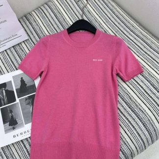 Replica Miu Miu Cashmere knit cardigan sweater pink #3888
