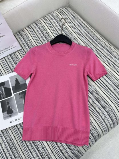 Replica Miu Miu Cashmere knit cardigan sweater pink #3888