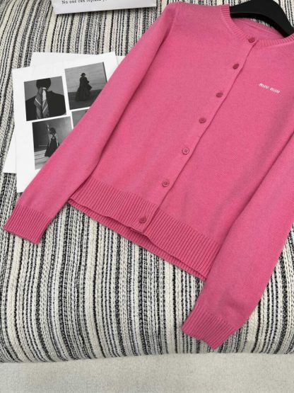  Miu Miu Cashmere knit cardigan with Buttons pink #3886 - Image 3