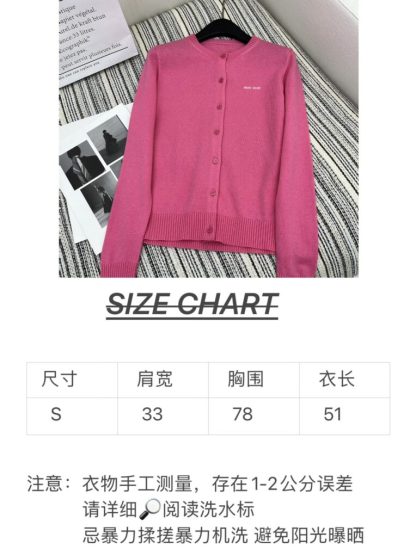  Miu Miu Cashmere knit cardigan with Buttons pink #3886 - Image 9