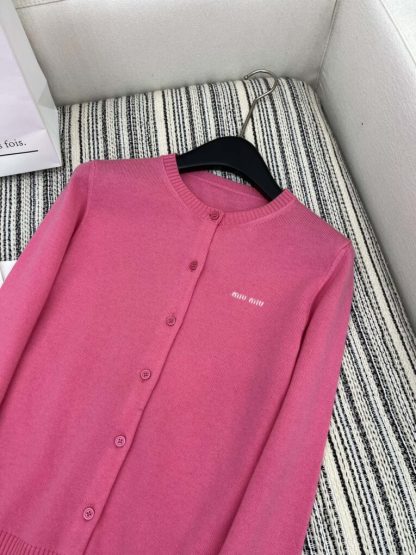  Miu Miu Cashmere knit cardigan with Buttons pink #3886 - Image 5