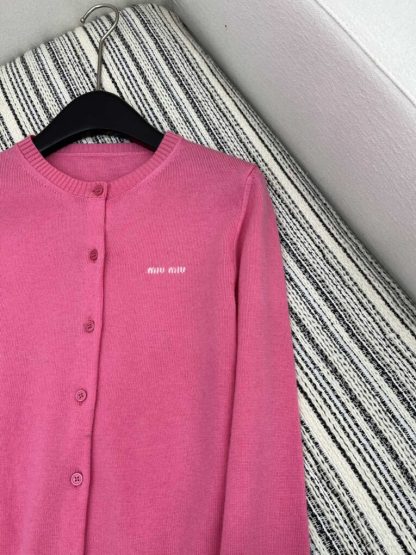  Miu Miu Cashmere knit cardigan with Buttons pink #3886 - Image 6