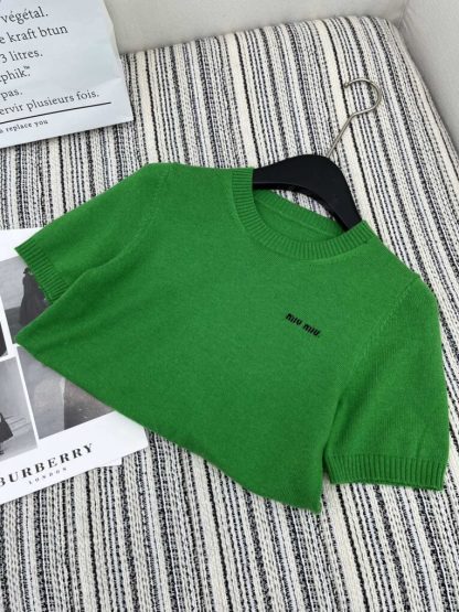  Miu Miu Cashmere knit cardigan sweater green #3889 - Image 6