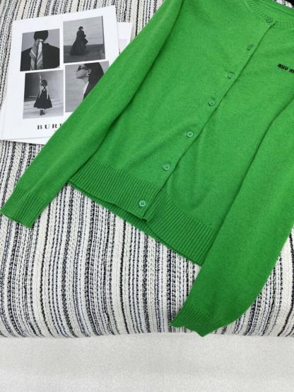  Miu Miu Cashmere knit cardigan with Buttons green #3885 - Image 3