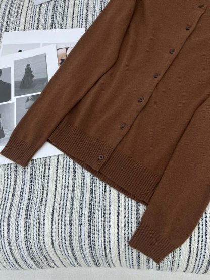  Miu Miu Cashmere knit cardigan with Buttons brown #3884 - Image 3