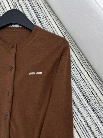  Miu Miu Cashmere knit cardigan with Buttons brown #3884 - Image 6