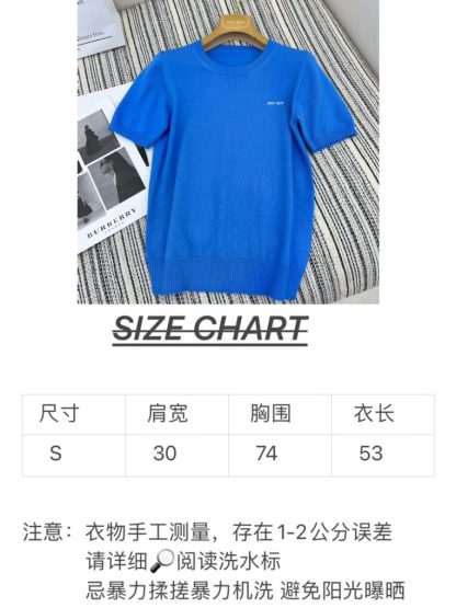  Miu Miu Cashmere knit cardigan sweater blue #3883 - Image 7