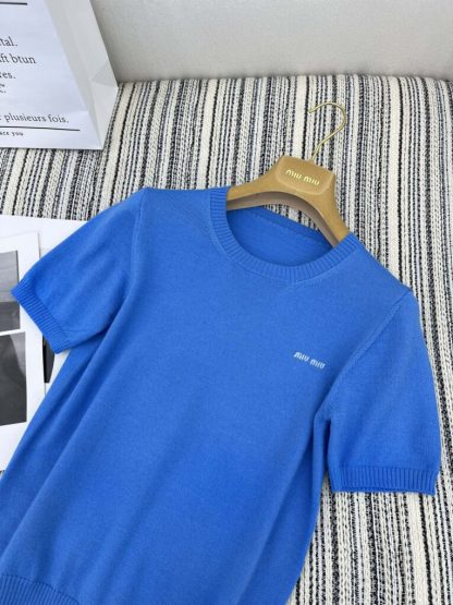 Miu Miu Cashmere knit cardigan sweater blue #3883 - Image 6